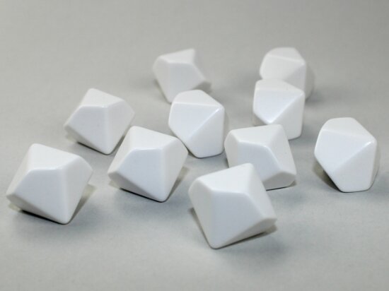 Chessex Special Dice White Opaque Blank d10 (10)