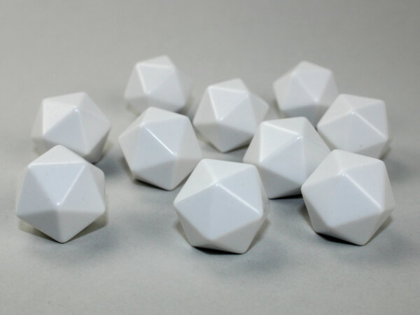 Chessex Special Dice White Opaque Blank d20 (10)