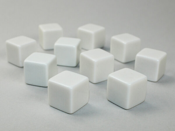Chessex Special Dice White Opaque Blank d6 (10)