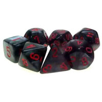 Chessex Velvet Mini-Polyhedral Black/red 7-Die Set