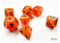 Chessex Vortex Mini-Polyhedral Orange/black 7-Die Set
