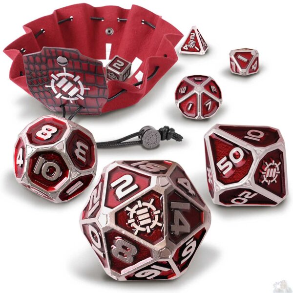 Metal Dice Set Red