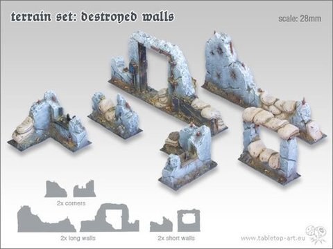 Destroyed Walls - Terrain Set (6)