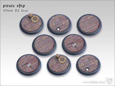 Pirate Ship Bases - 40mm Round Lip DEAL (8)