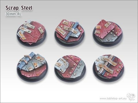 Scrap Steel Bases - 30mm Round Lip (5)