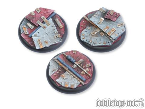 Scrap Steel Bases - 50mm Round Lip (3)