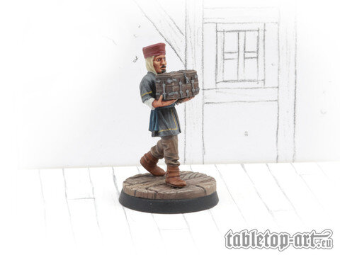 Townsfolk Miniatures - Servant With Treasure Chest