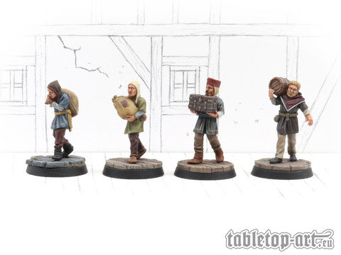 Townsfolk Miniatures - Servants Set 1 (4)