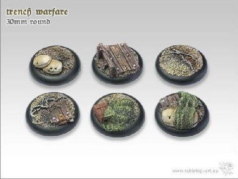 Trench Warfare Bases - 30mm Round Lip (5)