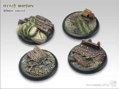 Trench Warfare Bases - 40mm Round Lip (2)