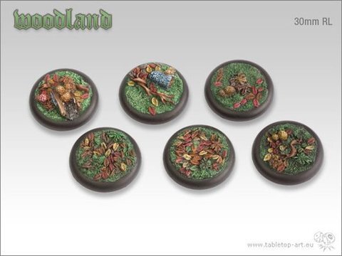 Woodland Bases - 30mm Round Lip (5)