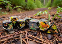 Chessex Brush Polyhedral Dice Set Deep Forest (7)