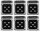 12mm Metal Pip D6 Dice Black Silver (6)