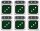 12mm Metal Pip D6 Dice Green Silver (6)