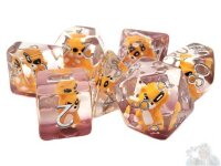 Animal Kingdom Cat Yellow Dice Set (7)