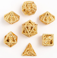 Skulls Grin Hollow Metal Dice Set 24K Gold Plated (7)
